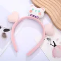 Cute plush cat headband detail, soft hair hoop for daily makeup and skincare routine. - Style 1#