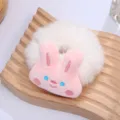 Elastico per capelli con coniglietto peluche, morbida corda per capelli invernali per bimbe. - 5# Coniglio Fascia Bianca