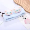 Cute blue plush cat headband, soft fleece wash face hair hoop for daily makeup and spa skincare. - Style 7