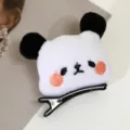 Cute plush panda hair clip for women, sweet fluffy animal duckbill clip for daily styling hair accessories. - Panda Brooch Hairpin