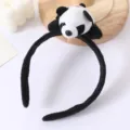 Cute plush panda headband soft animal hair hoop daily fashion sweet lovely hair accessories - Laying Bear