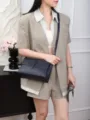 Classic leather shoulder bag for women, stylish crossbody handbag with premium genuine cowhide. - 26*10*16cm / Dark Blue
