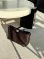 Dark brown leather shoulder bag detail, minimal design commuter handbag for women's daily wear. - 24*6*17CM / Coffee