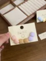 Korean sweet macaron color square resin earrings cute simple design fashion jewelry women - Square Style(GB1033) / 3 Pairs Set / Pink Purple