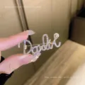 Exquisite rhinestone letter brooch for women, sparkling crystal fashion clothing accessory. - Letter D Brooch / Gold