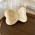 Beige bow hair claw clip, large size elegant hair accessories for women and girls daily styling. - Bowknot Hair Clip(A14-70) / Apricot