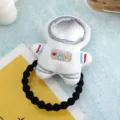 Grazioso elastico per capelli con astronauta in peluche morbido accessorio cartoon. - Materiale Astronauta (Retro Aperto)