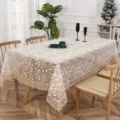 Exquisite organza embroidered tablecloth with delicate floral lace edge, elegant home decor detail. - 100*150cm / Coffee