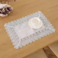 Elegant French vintage lace placemat rectangular embroidered hollow table mat for dining room. - 30*45 / Style 3