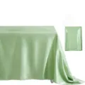 Light green satin tablecloth for wedding party banquet rectangular silk table cover decor - Grass Green