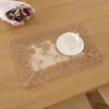 Rectangle lace table mat French vintage hollow embroidery placemat heat insulation stylish coaster - 30*45 / Style 2