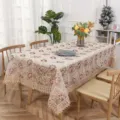 Elegant vintage floral lace embroidered rectangular tablecloth for dining room home decor use. - 100*150 cm / Rose Coffee