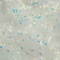 Close up detail of white iridescent sequin embroidered fabric with sparkling shiny glitter texture. - White