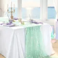 Mintgrüne Pailletten Tischläufer für Meerjungfrau Thema Geburtstag Hochzeit Dekoration. - 30x180cm / Hellgrün