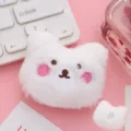 Broche en peluche d'ours blanc duveteux accessoire pour cheveux animal mignon DIY sacs - Patch Ours Blanc Seulement