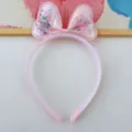 Children jelly color quicksand bow headband sweet cute hair hoop for little girls accessories - Pink