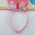 Children's pink quicksand bow headband, cute jelly color 3d hair hoop for sweet little girls. - Rose Red