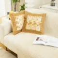 European luxury lace embroidered throw pillow cover, stylish decorative cushion for sofa. - Style 3 / Pillowcase Only (Without Insert)