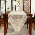 Elegante camino de mesa de encaje floral para decoración de mesa de comedor y mesa de centro. - 40x120cm