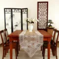 Elegant European lace embroidered table runner for dining table dresser TV stand decoration. - 40X150cm / Dark Coffee