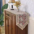 French lace table runner elegant floral hollow embroidery long coffee dining table cover cloth - 40x150cm Pointed / Style 4