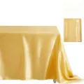 Gold satin tablecloth rectangular bright silk fabric cover wedding banquet dining table decor - Gold