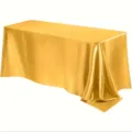 Gold satin rectangular tablecloth for wedding party hotel banquet home dining table decor - Golden Yellow