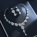 Braut Perle Strass Halskette Ohrringe Set Hochzeit Party Schmuck Zubehör für Damen - Silber Gemischte Größe Künstliche Perle Strass Set