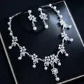 Perlen Strass Braut Halskette Ohrringe Set Hochzeit Schmuck für Party Bankett Zubehör - Silbernes Set mit mehreren künstlichen Perlen