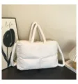 Καθημερινή Τσάντα Tote Puffer Μονόχρωμη Καπίτονέ Cloud Μεγάλης Χωρητικότητας - Λευκό