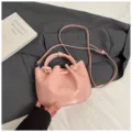 Chic pink bucket bag for women stylish retro top handle shoulder crossbody handbag. - No Pendant / Pink