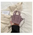 Mini purple snake pattern handbag crossbody chain bag stylish chic fashion womens accessory variant - Purple