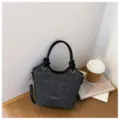Γυναικεία casual τσάντα ώμου χιαστί bucket, κομψή καθημερινή τσάντα για κάθε περίσταση. - Χωρίς μενταγιόν / Μαύρο