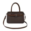 Vintage brown women work handbag retro chic top handle shoulder bag casual commuting purse - Coffee (Tiger Eye Texture)