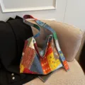 Bohemian πολύχρωμη τσάντα χιαστί vintage color block ώμου tote γυναικεία καθημερινή - Στυλ 2