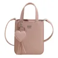Pink crossbody bag women stylish PU leather shoulder handbag small square bag top handle purse - Purple