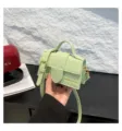 Green fashion women crossbody bag, high texture PU leather shoulder bag daily use. - Green
