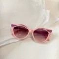 Kinder Katzenauge Sonnenbrille mit Glitzer, stylischer rosa Rahmen für Outdoor-Sonnenschutz. - Rosa