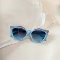 Modische Katzenauge Glitzer Kinder Sonnenbrille mit Farbverlauf Linse fuer Outdoorschutz - Blau