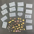 DIY miniature silicone molds set for clay resin craft food art biscuit croissant making. - 15 Piece Set