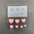 Mini heart silicone mold for DIY resin clay polymer craft handmade jewelry making accessory - Mini 8-Cavity Heart