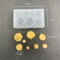 DIY mini food silicone mold set for resin clay miniature croissants and biscuits 4.6cm size - Mini 8-Cavity Crackle Bread