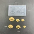 Mini croissant silicone mold for DIY resin clay and miniature food play craft projects. - Mini 7-Cavity Croissant