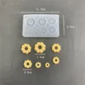 Mini silicone mold flower donut resin clay mold DIY craft handmade accessory tool size view - Mini 7-Cavity Flower Donut