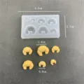 Miniature croissant silicone mold set for DIY clay resin craft food play, detail view. - Mini Seven Slot Croissant Bread Style