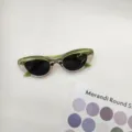 Kids vintage cat-eye sunglasses with gradient transparent frames for stylish daily wear. - Gradient Green