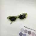 Kids green translucent cat-eye sunglasses vintage retro style cute children sun glasses - Transparent Green