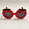 Kids cartoon strawberry polarized sunglasses, cute uv400 protection eyewear for boys girls. - Red