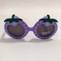 Kids cartoon strawberry polarized sunglasses, UV400 protection cute purple eyewear for kids. - Purple