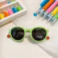 Kids polarized sunglasses cute round frame UV400 protection children summer eyewear - Green